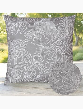 Coussin déco extérieur imperméable en Tissu déperlant Imprimé Bicolore.