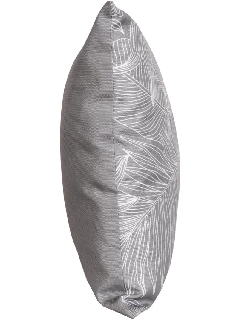 Coussin déco extérieur imperméable en Tissu déperlant Imprimé Bicolore. Gris Argenté - Kiabi