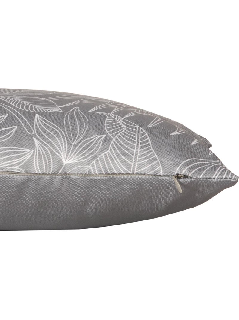 Coussin déco extérieur imperméable en Tissu déperlant Imprimé Bicolore. Gris Argenté - Kiabi