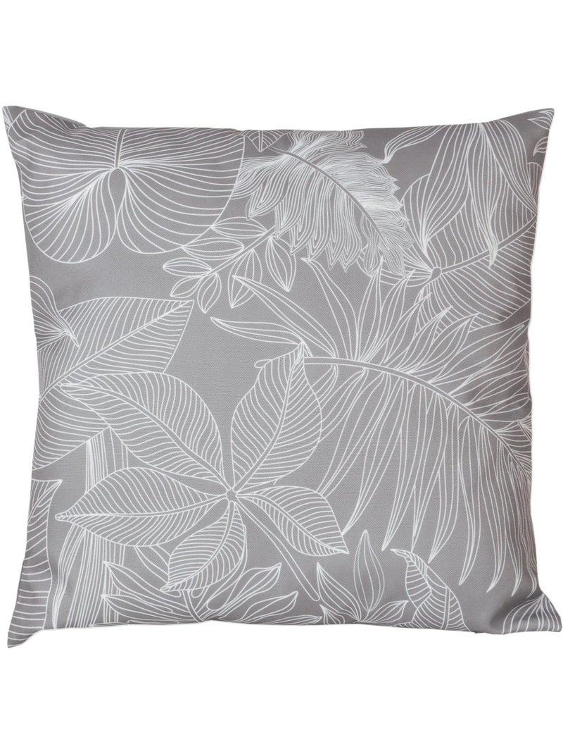 Coussin déco extérieur imperméable en Tissu déperlant Imprimé Bicolore, Lot de 2. Gris - Kiabi