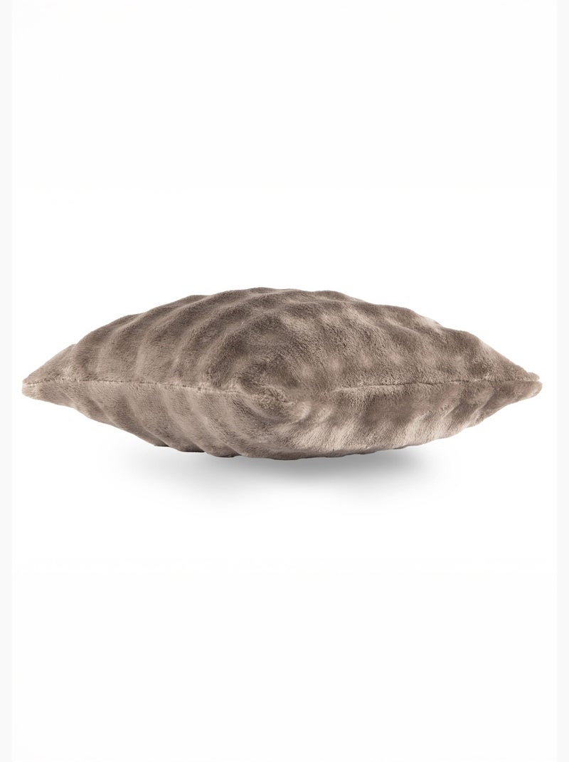 Coussin déco fantaisie, fausse fourrure - AFIBEL Taupe - Kiabi