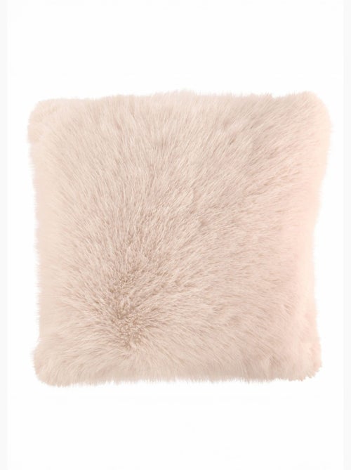 Coussin déco fausse fourrure longs poils - AFIBEL - Kiabi