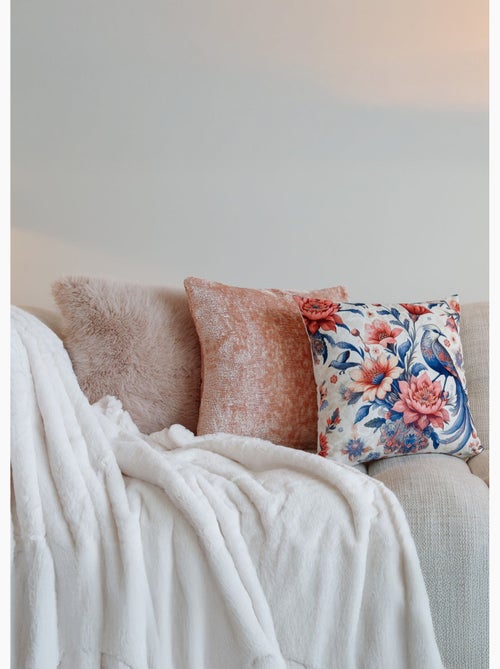 Coussin déco fausse fourrure longs poils - AFIBEL - Kiabi