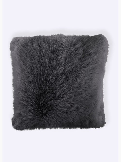 Coussin déco fausse fourrure longs poils - AFIBEL - Kiabi