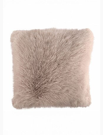 Coussin déco fausse fourrure longs poils - AFIBEL