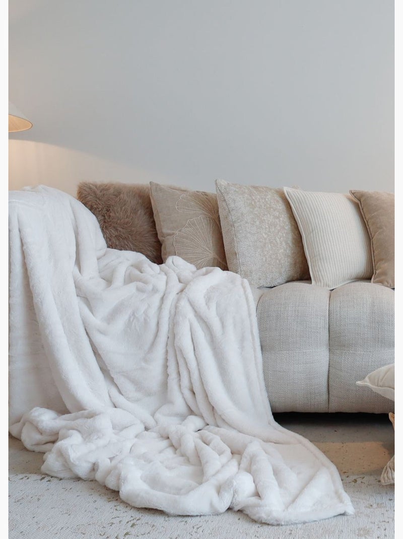 Coussin déco fausse fourrure longs poils - AFIBEL Taupe - Kiabi
