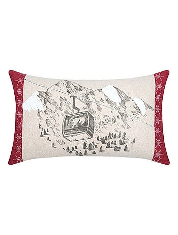 Coussin déco montagne télécabine