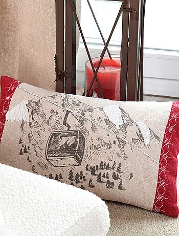 Coussin déco montagne télécabine