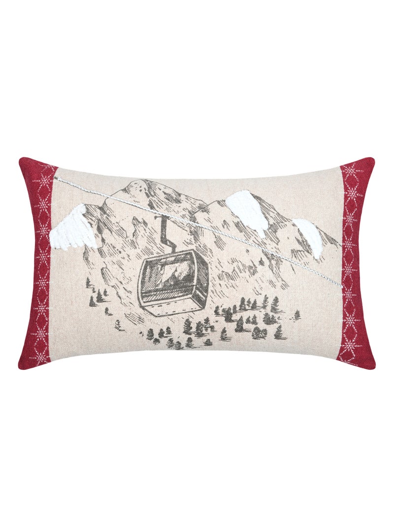 Coussin déco montagne télécabine Beige - Kiabi