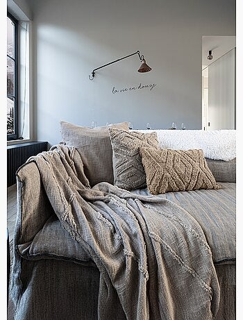 Coussin déco, motif en relief losanges - AFIBEL