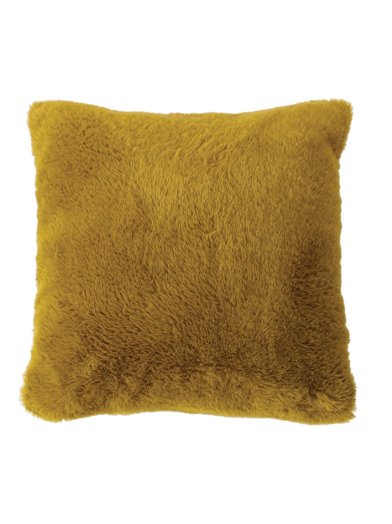 Coussin décoratif  - Effet fourrure toucher ultra doux Bronze - Kiabi