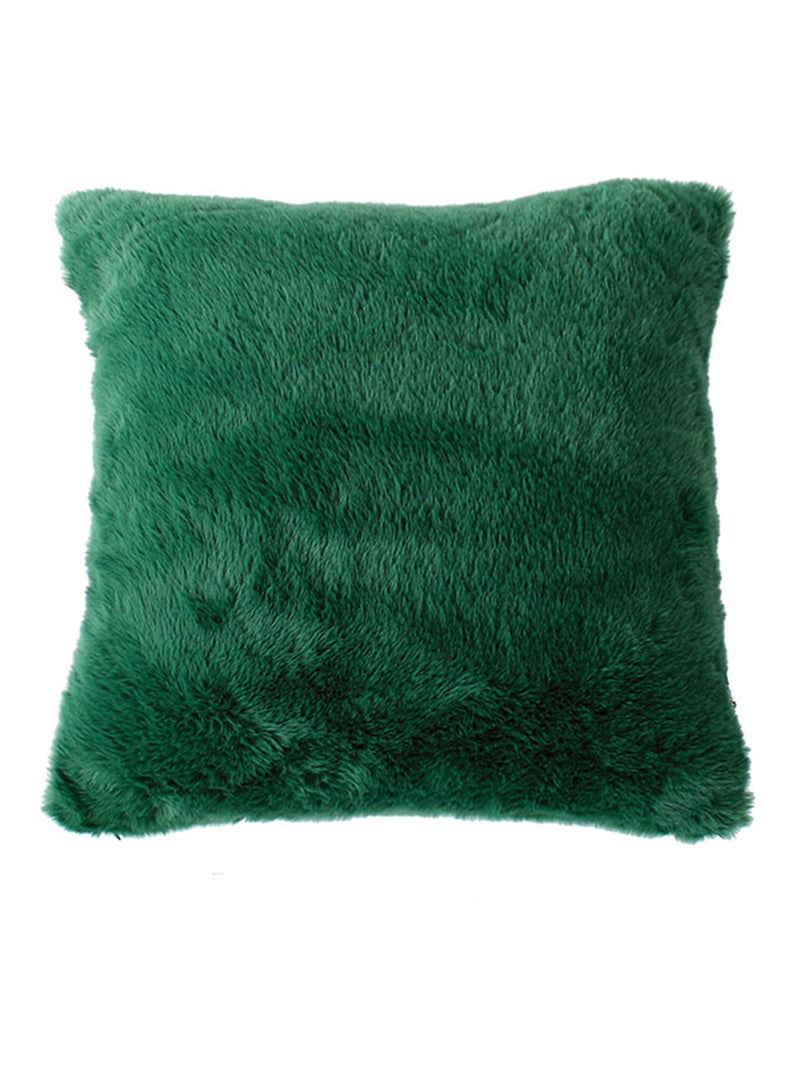 Coussin décoratif  - Effet fourrure toucher ultra doux Vert - Kiabi