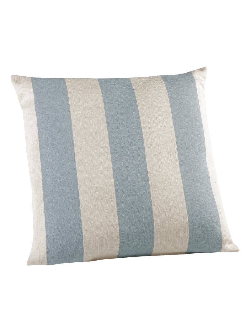 Coussin décoratif à rayures bicolores au rendu satiné Bleu ciel - Kiabi