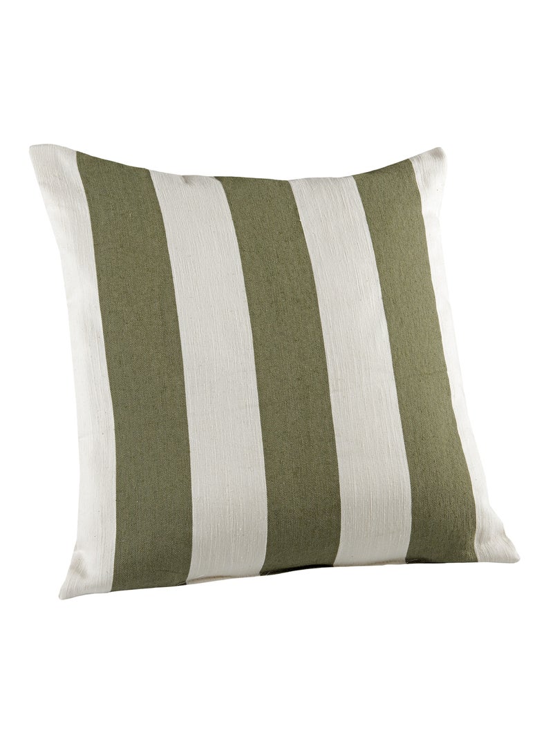 Coussin décoratif à rayures bicolores au rendu satiné Vert - Kiabi