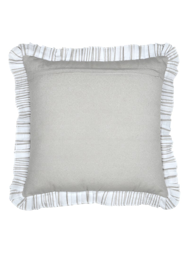 Coussin décoratif à rayures verticales Ecru - Kiabi