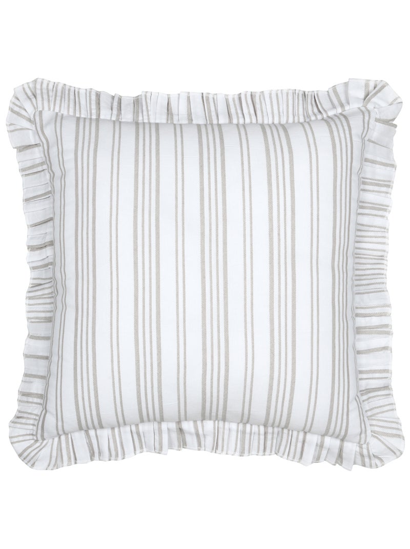 Coussin décoratif à rayures verticales Ecru - Kiabi