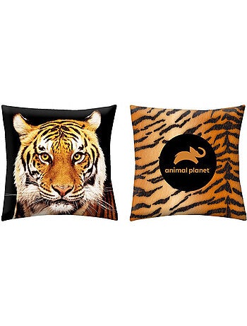 Coussin décoratif 'Animal Planet' – Motif tigre 40 x 40 cm – CMP