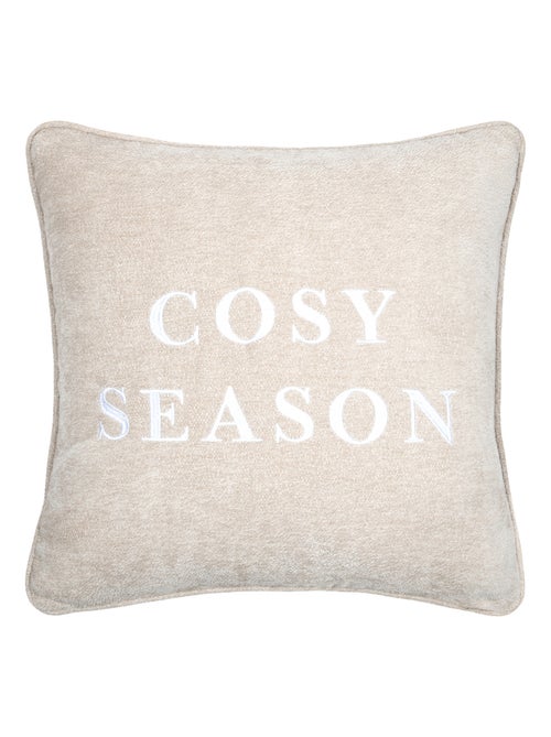 Coussin décoratif avec message brodé "Cosy Season" - Kiabi Coussin décoratif avec message brodé "Cosy Season" - Kiabi
