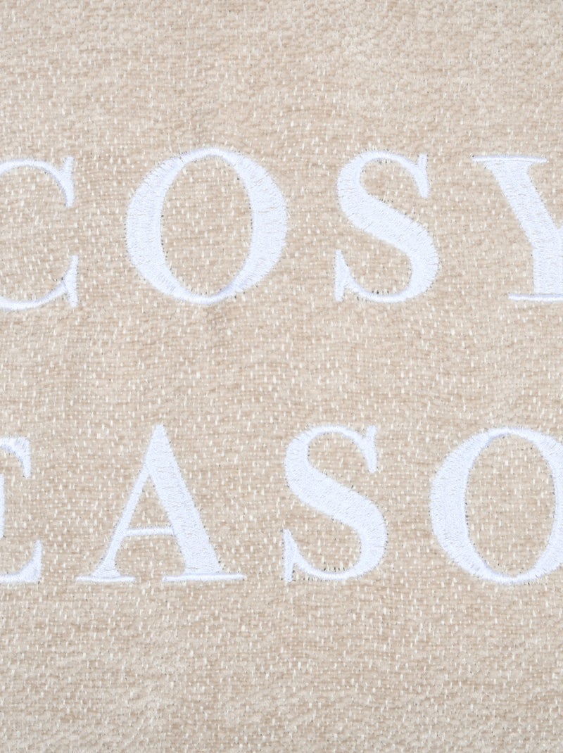 Coussin décoratif avec message brodé "Cosy Season" Beige - Kiabi