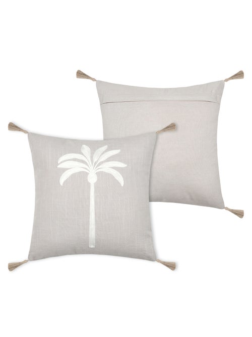 Coussin décoratif brodé motif palmier style tropical - Kiabi Coussin décoratif brodé motif palmier style tropical - Kiabi