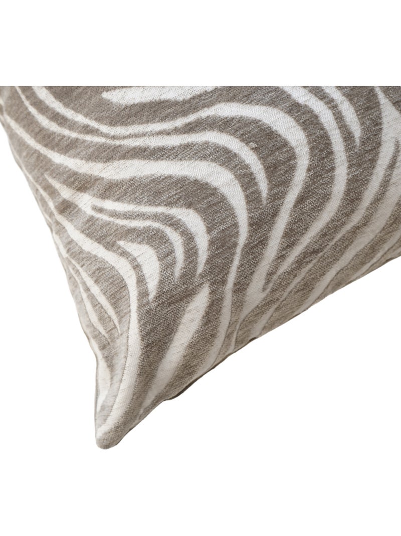Coussin décoratif carré en velours jacquard à motif zébré Blanc - Kiabi