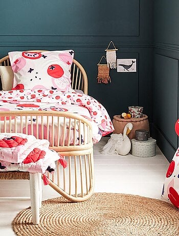 Coussin décoratif Catimini enfant motif fruits - 100% Coton