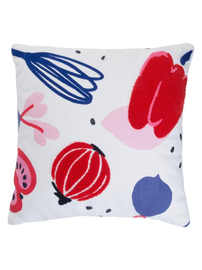 Coussin décoratif Catimini enfant motif fruits - 40x40cm - 100% Coton - Rose et blanc Blanc - Kiabi