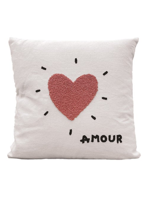 Coussin décoratif cœur « Amour » - Kiabi