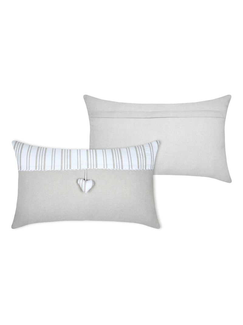 Coussin décoratif coeur Ecru - Kiabi