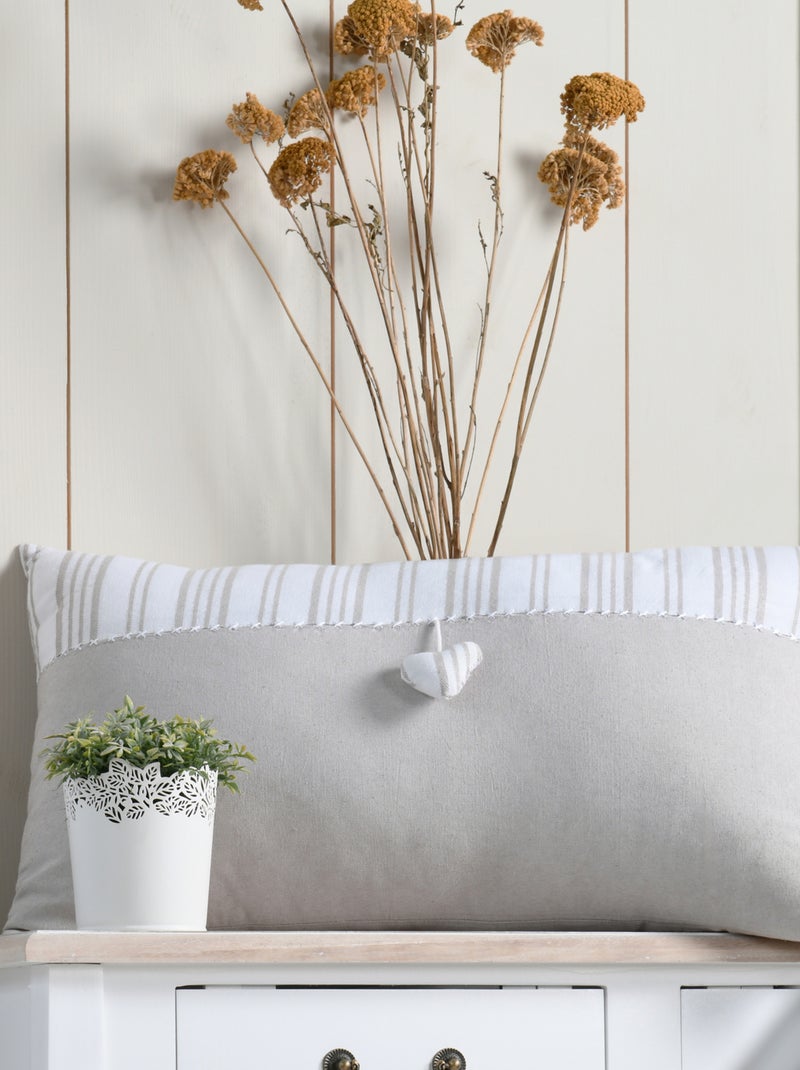 Coussin décoratif coeur Ecru - Kiabi