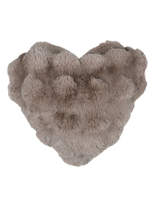 Coussin décoratif cœur imitation fourrure - Kiabi