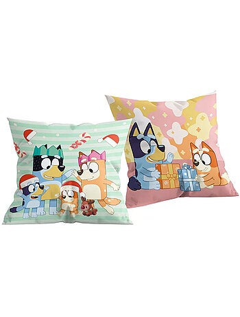 Coussin décoratif de Noël 'Bluey' 40 x 40 cm carré en polyester Bluey