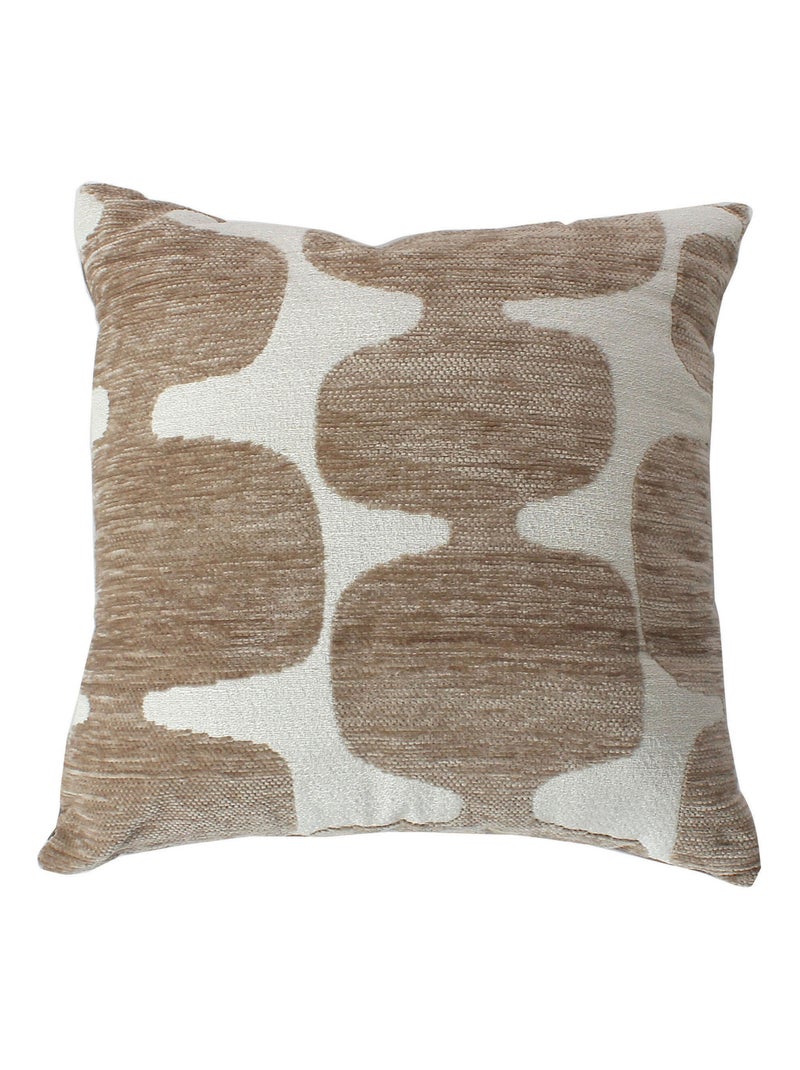 Coussin décoratif déhoussable jacquard motif moderne Beige - Kiabi