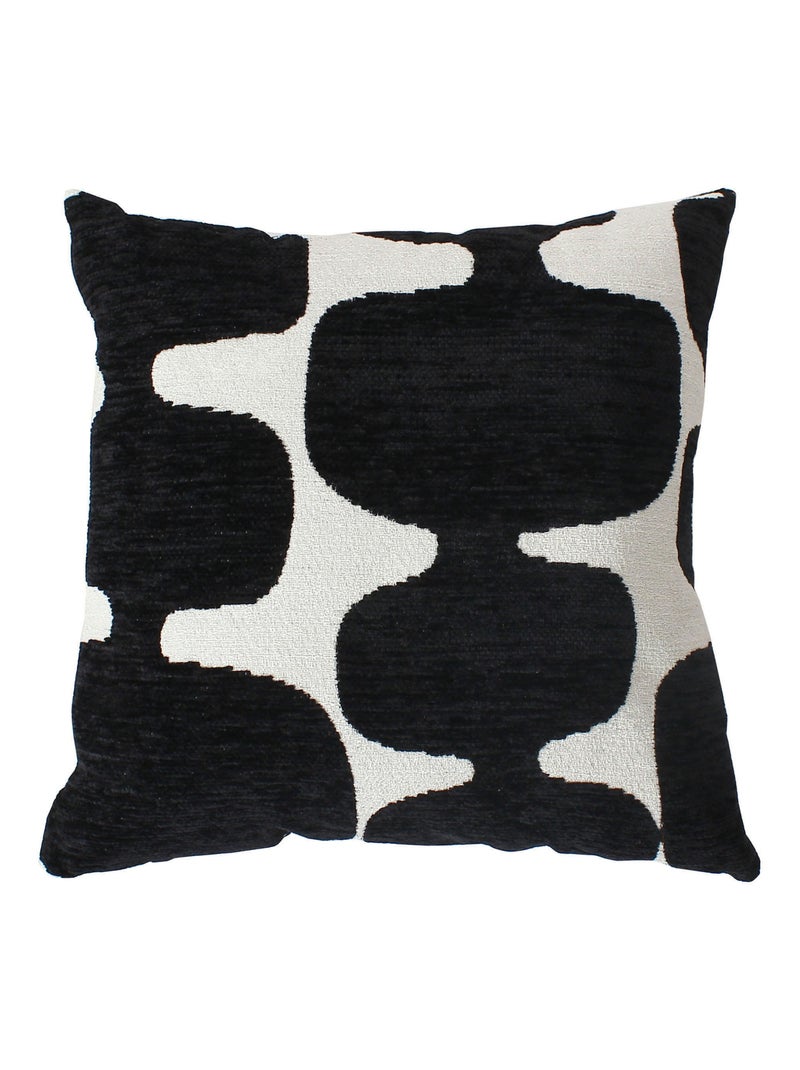 Coussin décoratif déhoussable jacquard motif moderne Noir - Kiabi