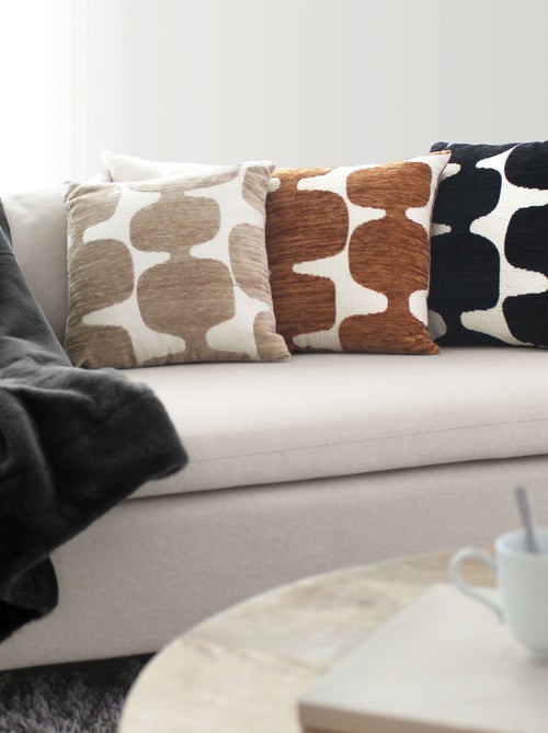 Coussin décoratif déhoussable jacquard motif moderne - Kiabi