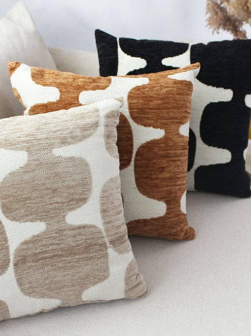 Coussin décoratif déhoussable jacquard motif moderne - Kiabi