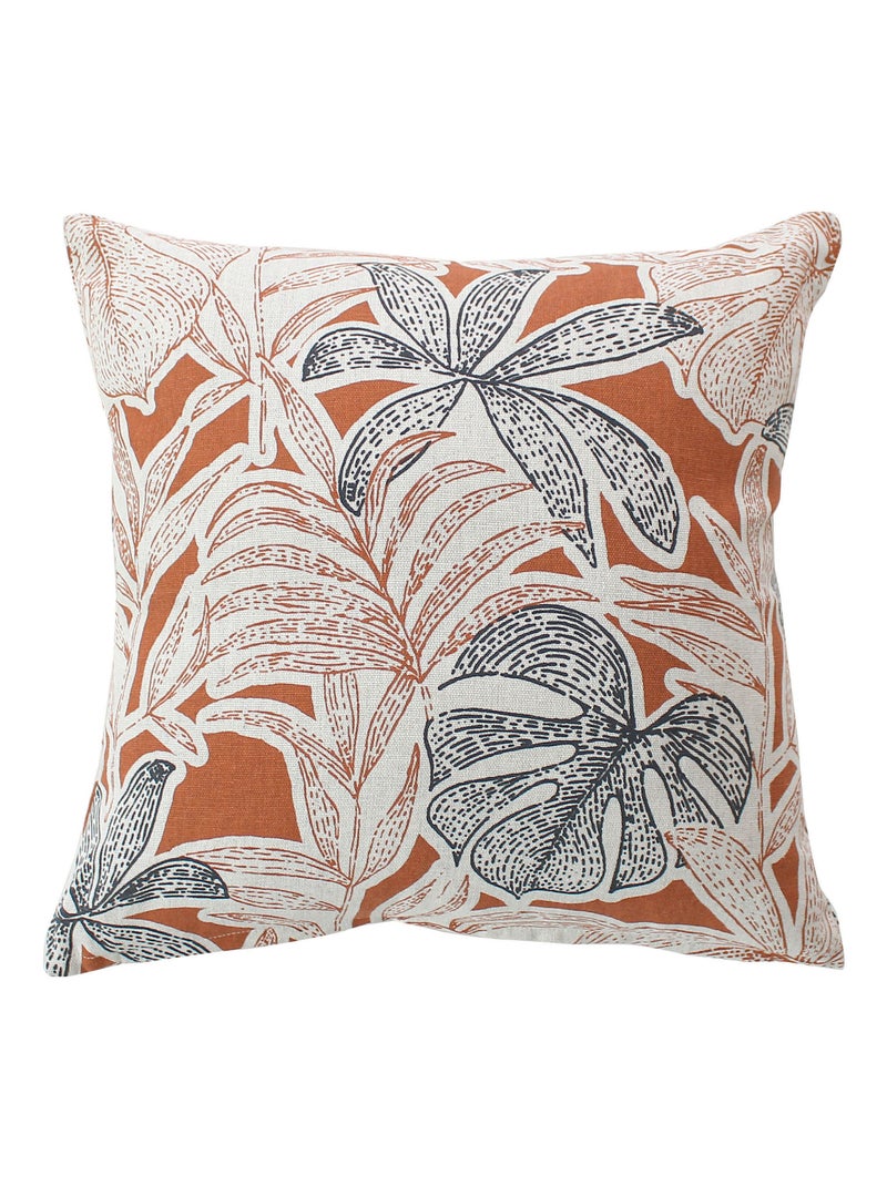 Coussin décoratif déhoussable motif feuillage tropical Blanc - Kiabi