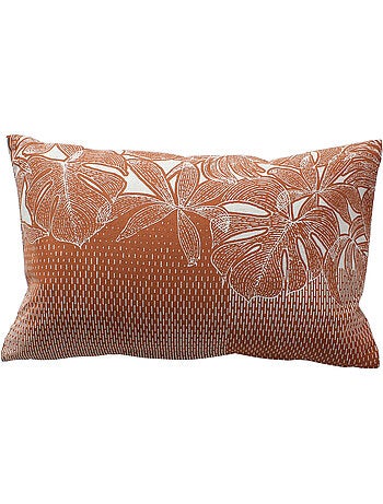 Coussin décoratif déhoussable motif feuillage tropical