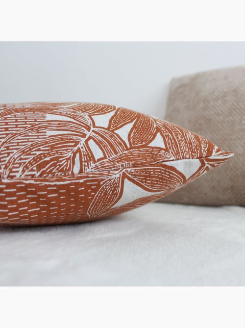 Coussin décoratif déhoussable motif feuillage tropical - Kiabi