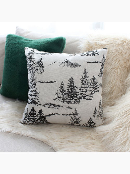 Coussin décoratif déhoussable style montagne - Kiabi
