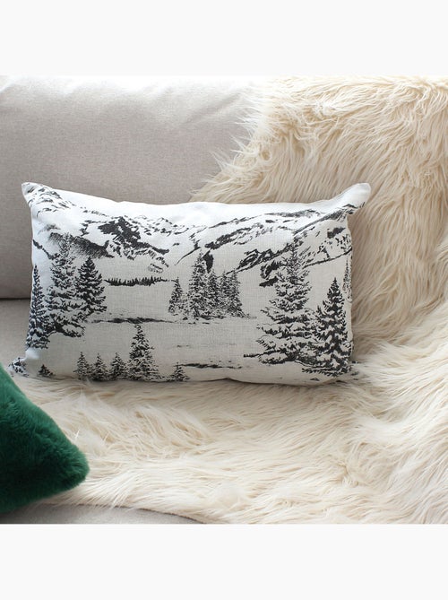Coussin décoratif déhoussable style montagne - Kiabi
