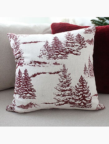 Coussin décoratif déhoussable style montagne
