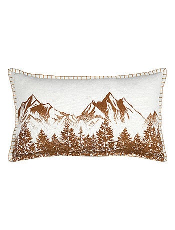 Coussin décoratif en coton montagne et forêt