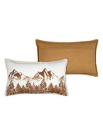 Coussin décoratif en coton montagne et forêt