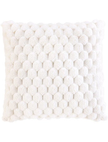 Coussin décoratif en imitation fourrure avec housse amovible