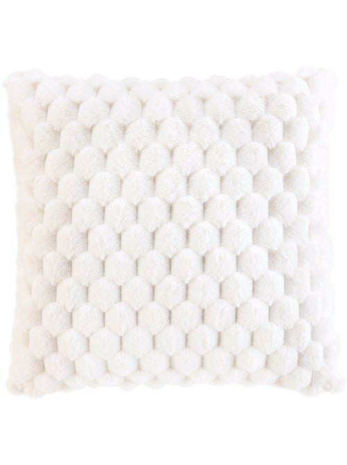 Coussin décoratif en imitation fourrure avec housse amovible - Kiabi