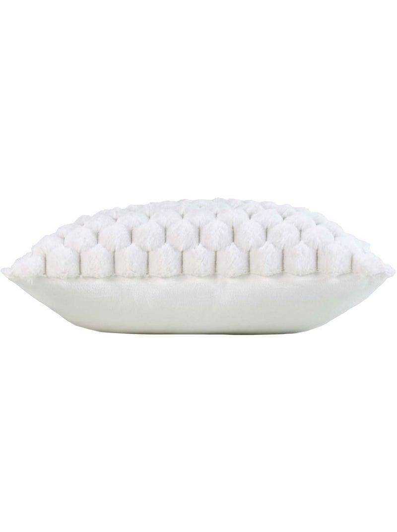 Coussin décoratif en imitation fourrure avec housse amovible Beige coquille - Kiabi