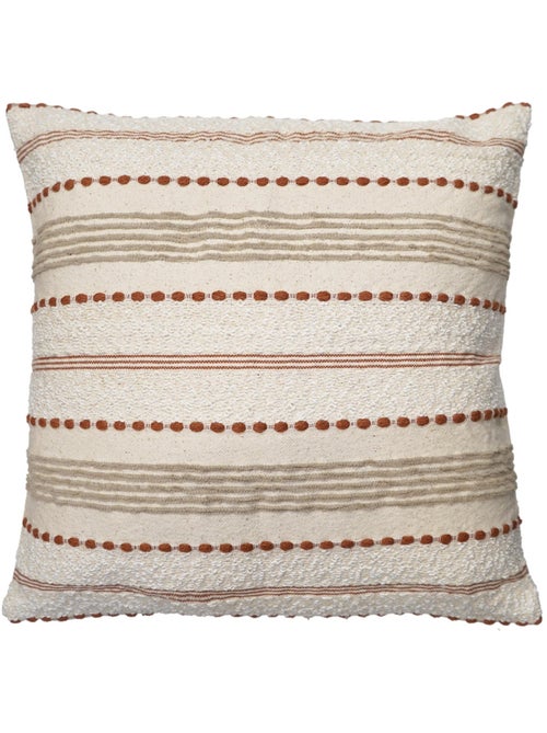 Coussin décoratif en polycoton tissé à rayures texturées - Kiabi Coussin décoratif en polycoton tissé à rayures texturées - Kiabi