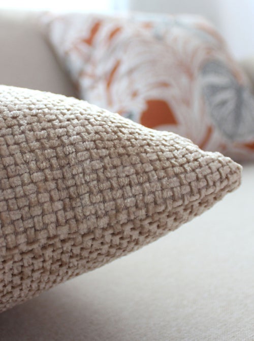 Coussin décoratif en velours chenillé - Kiabi