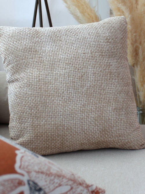 Coussin décoratif en velours chenillé - Kiabi